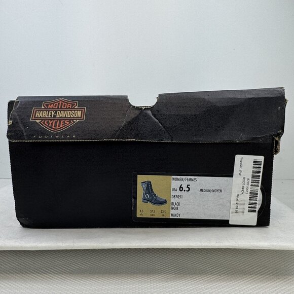 Harley Davidson Womens 6.5M Black Leather Studded Mindy D87051 Motorcycle Boots - Picture 11 of 16